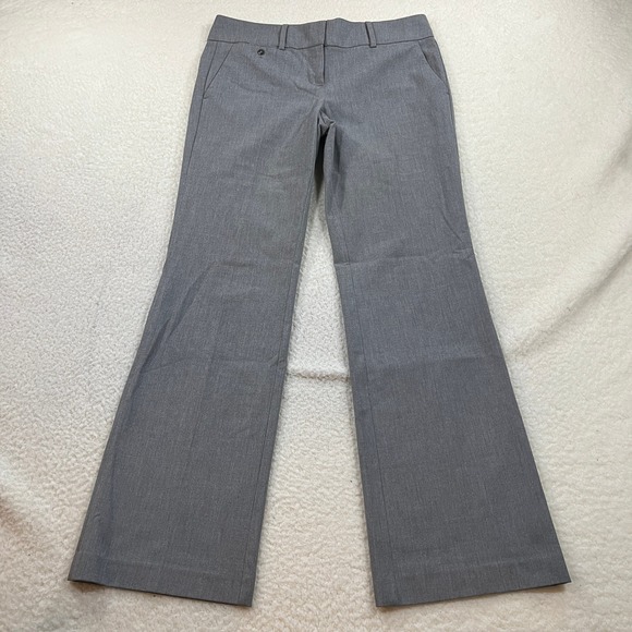 Ann Taylor Loft Pants - Ann Taylor Loft Trouser Womens 8 Gray Zoe Flare Leg Business Casual 332687
